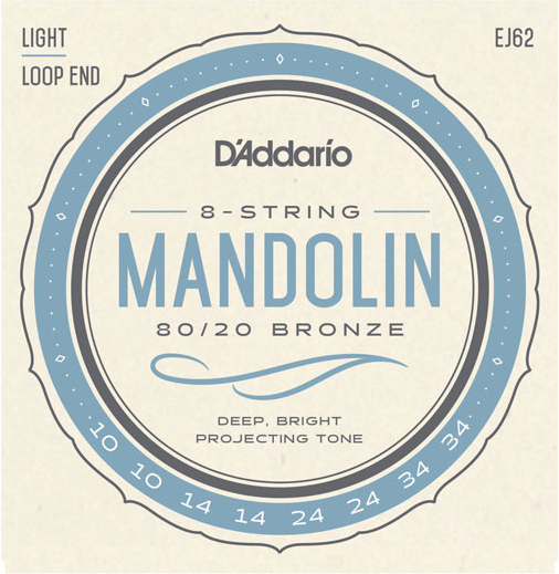 EJ-62  Mandolin Light 80/20Brozne　フラットマンドリン弦