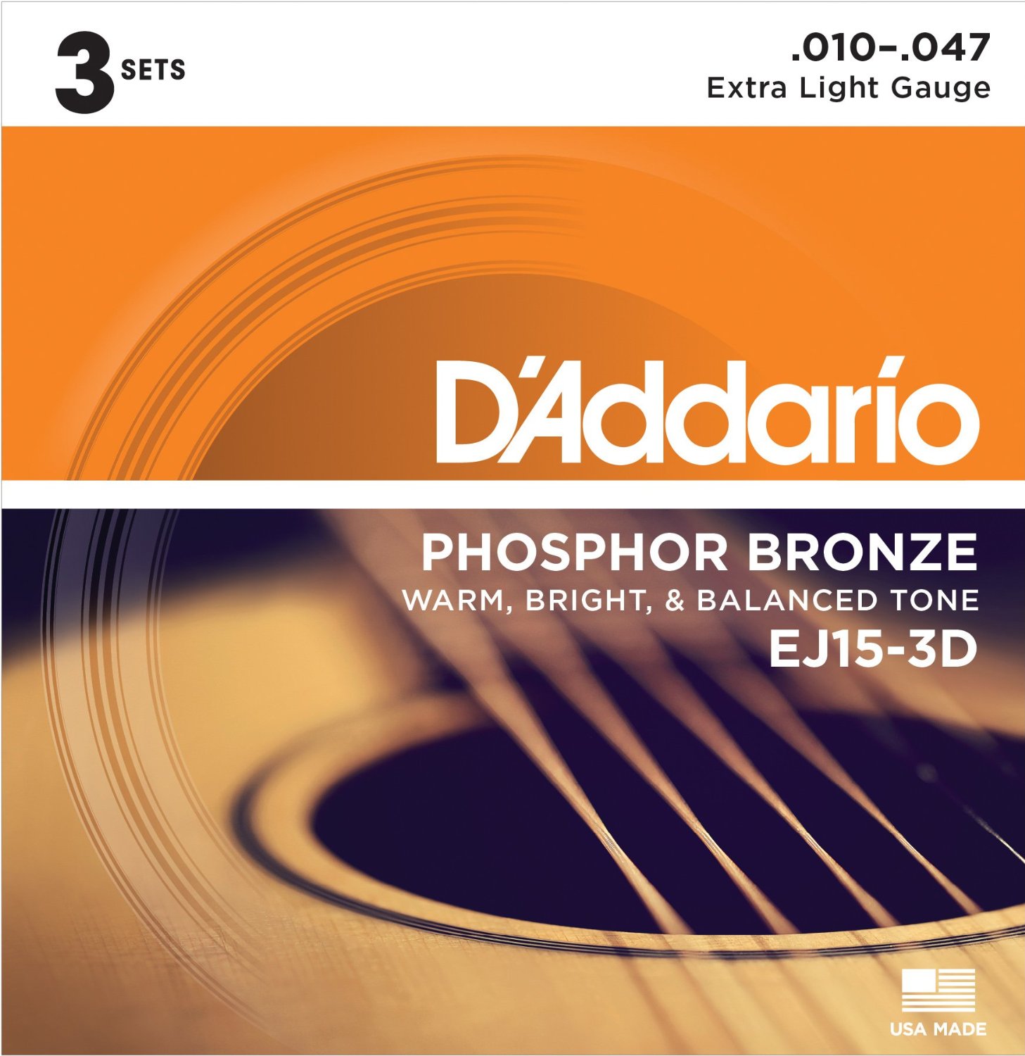 EJ15-3D  アコースティックギター弦　Phosphor Bronze Extra Light